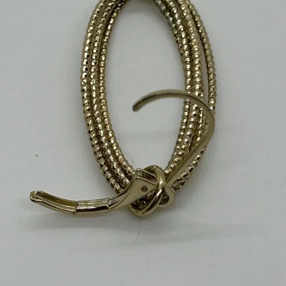 Nine West Gold-Tone Textured Oval Drop Earrings With Leverback Closure - Picture 8 of 11